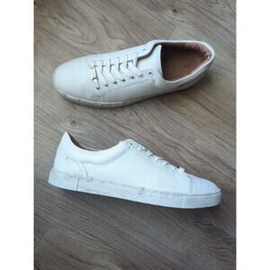 Frye Ivy Low Lace Suede Sneakers Womens 10 White Ice Comfort Shoes